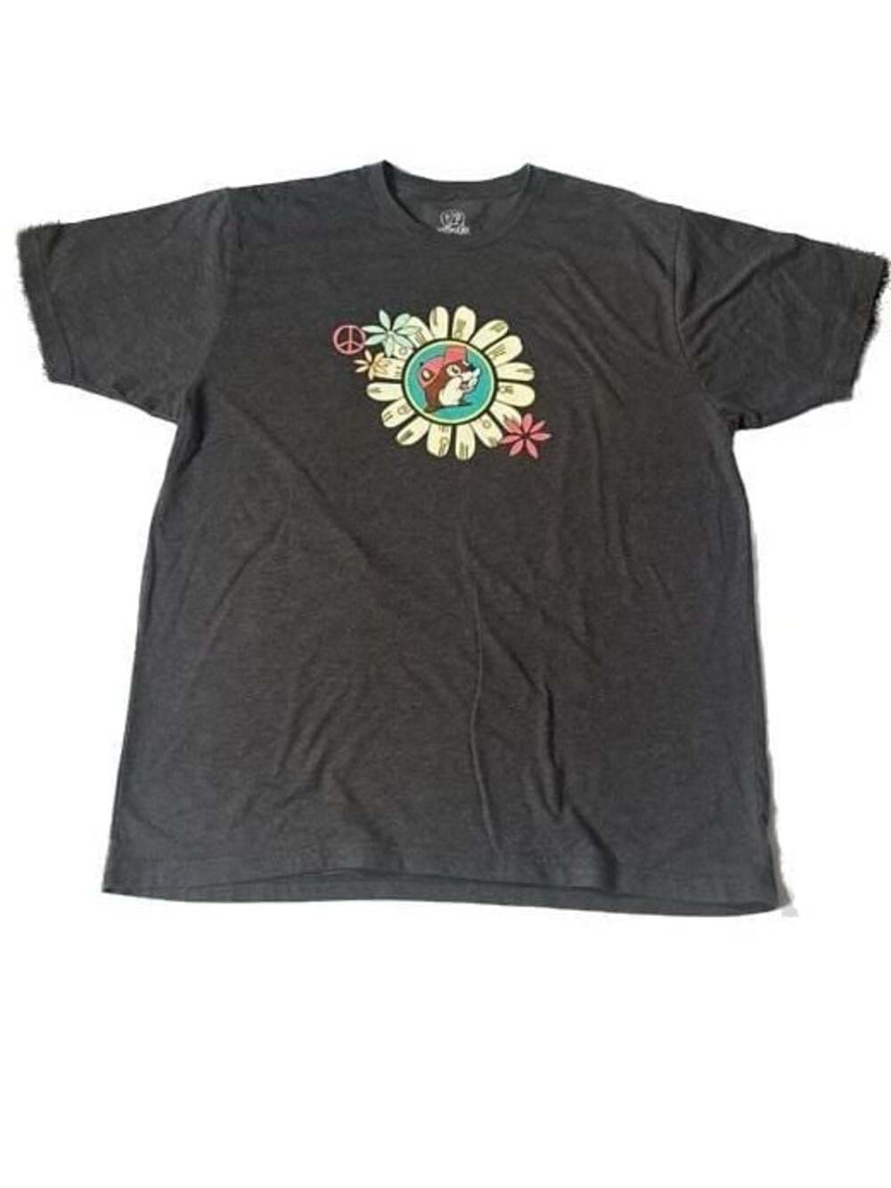 Buc-ee's Makes My Soul Shine Hippie Van Graphic Gray T-Shirt Size Large
